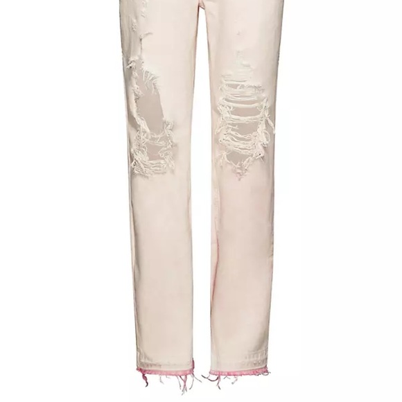 SER.O.YA. Women Pink Distressed Low-Rise Straight Split Jeans Pants. Size 29 - Picture 9 of 9